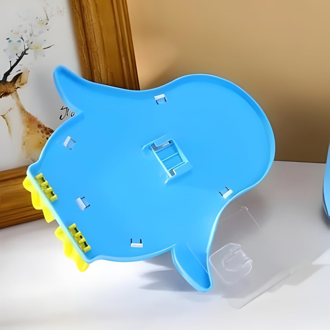 Penguin Shaped Wall Mounted Holder, Self Adhesive Storage Organizer for Bathroom, Toothbrush and Brush Stand,Multipurpose Plastic Bathroom Accessory (Black, Blue & Pink)