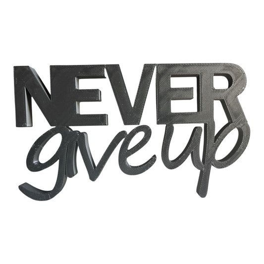 Kozykit Trends Never Give Up Blue Motivational Aesthetic Table Decor for Home or Office. Quirky Room Decoration Showpiece, Perfect for Birthdays and Corporate Gifts, (Blue)