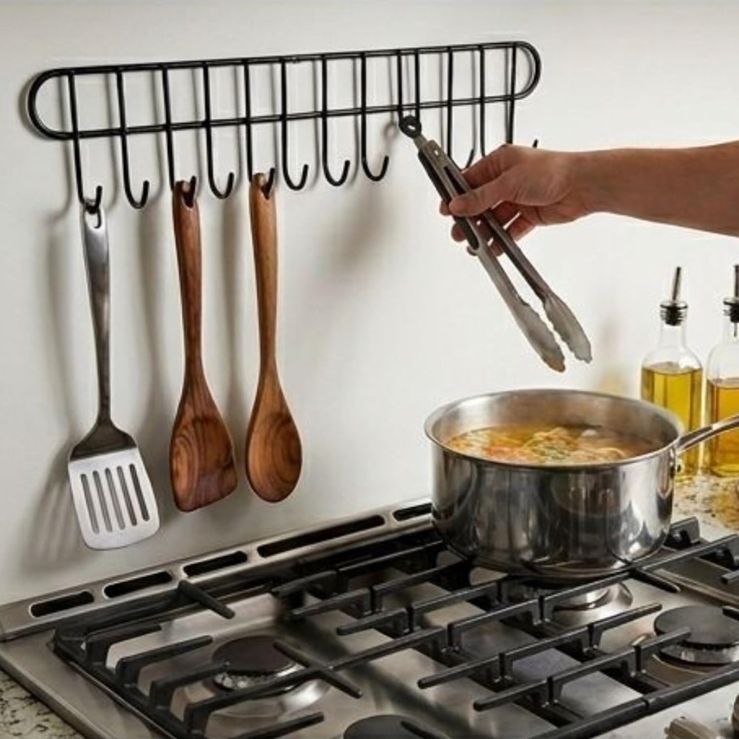 Carbon Metal Over Door Hook Hanger for Clothes, No Drilling Required, for Bathroom, Bedroom, Kitchen